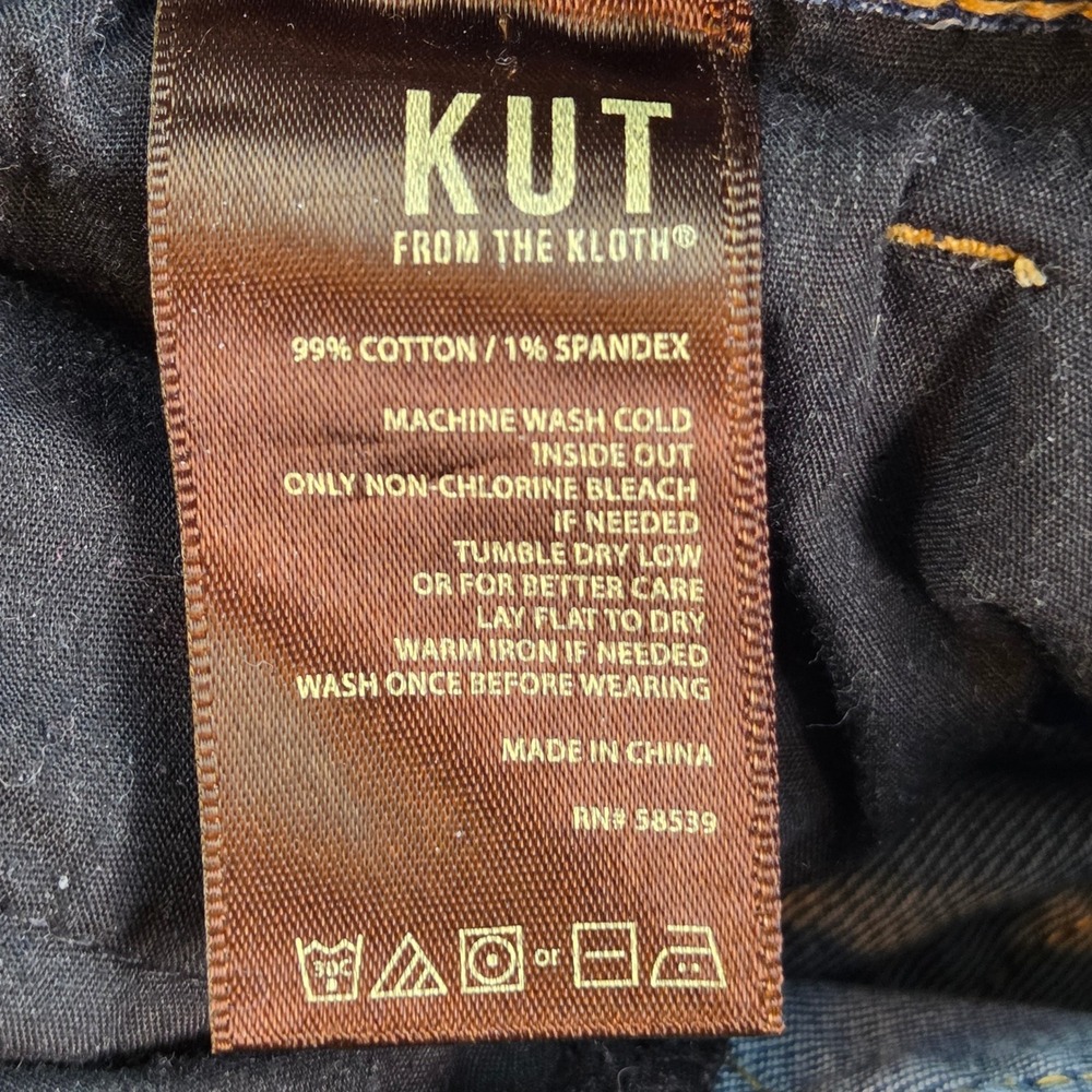 Kut from the Kloth Jeans Catherine Boyfriend Womens Sz 10 Raw Hem Blue - Picture 2 of 13